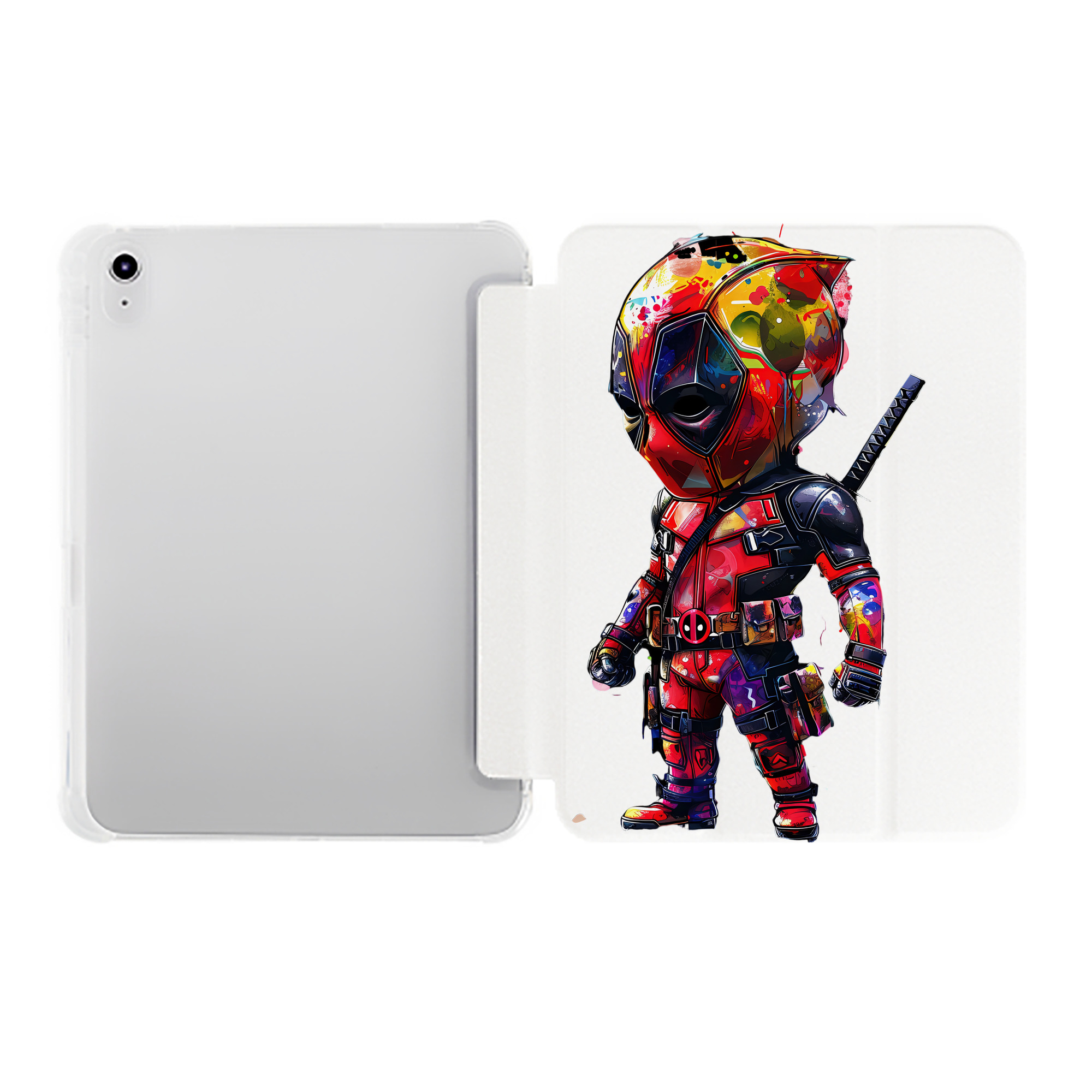 （画像用） Deadpool デッドプール IPad ケース ペン収納付き 三つ折りスタンド PUレザー×シリコン 対応機種9.5/10.5/10.9インチ